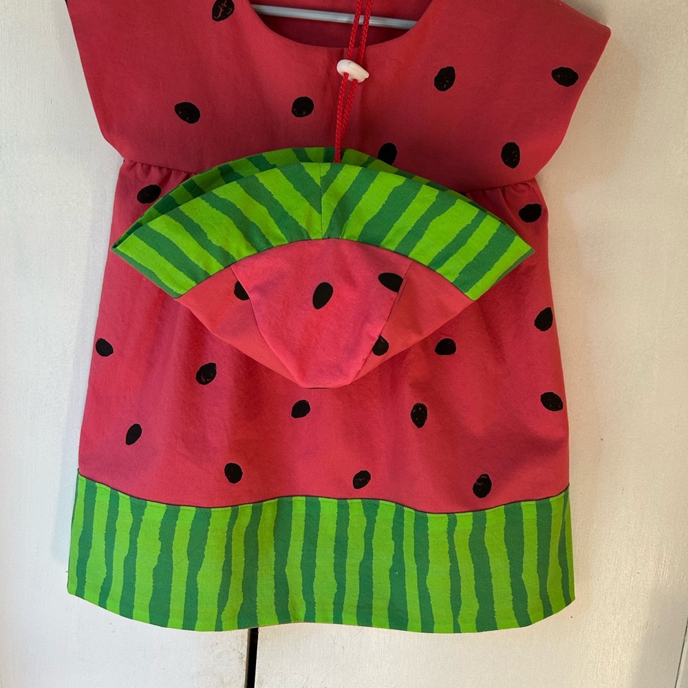 Toddler Watermelon Dress with Matching Sunhat.